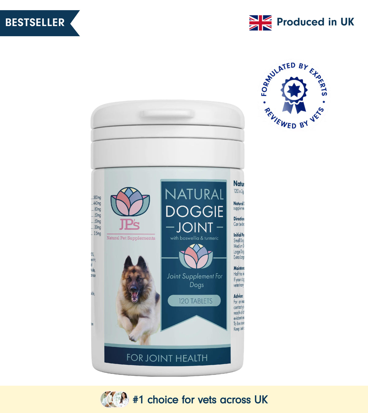 Natural Dog Joint Supplement with Boswellia &amp; Turmeric