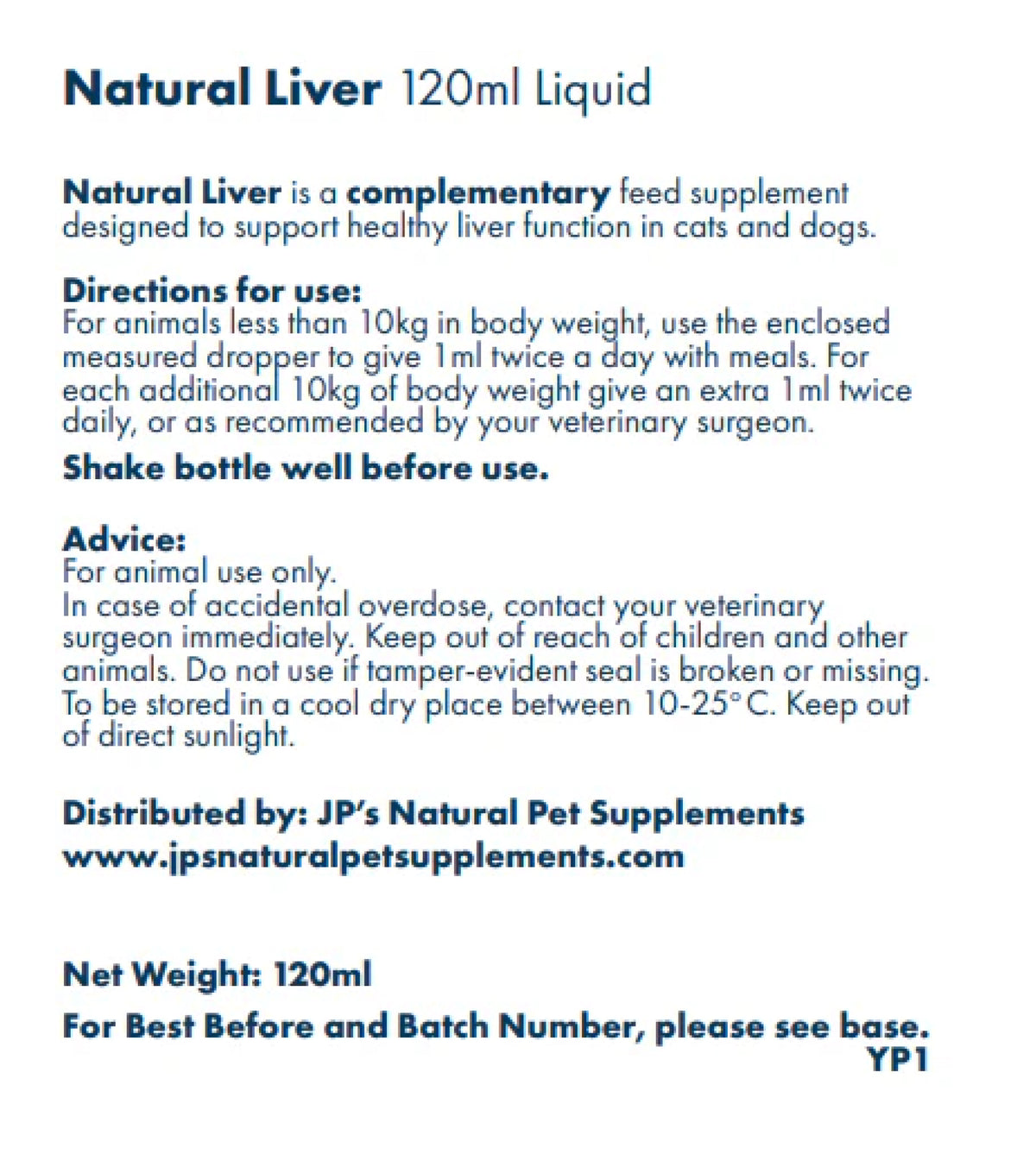 Liquid Liver Supplement for Dogs and Cats with Milk Thistle