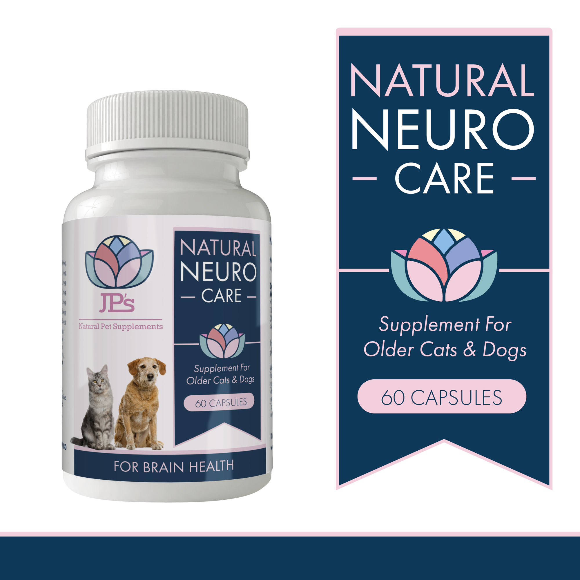 Natural neuro care supplement for older cats & dogs