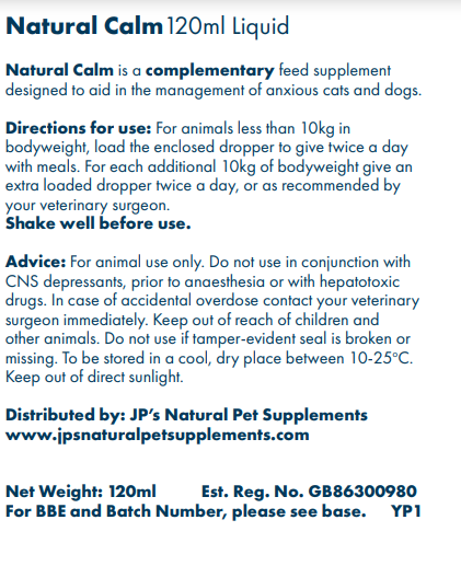 Liquid calming supplement for cats &amp; dogs